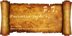 Pavlovits Teréz névjegykártya